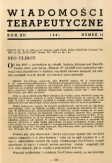 Wiadomości Terapeutyczne 1941 R.12 nr 11