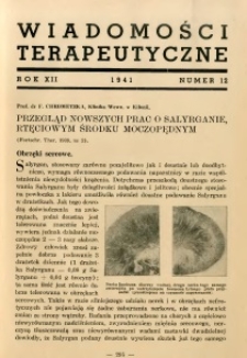Wiadomości Terapeutyczne 1941 R.12 nr 12