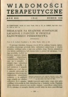 Wiadomości Terapeutyczne 1942 R.13 nr 11-12