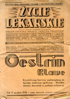 Życie Lekarskie 1939 R.13 nr 1