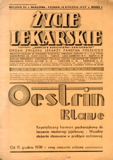 Życie Lekarskie 1939 R.13 nr 2