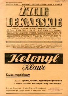 Życie Lekarskie 1939 R.13 nr 5