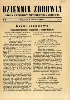Dziennik Zdrowia 1945 R.1 nr 3