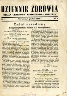 Dziennik Zdrowia 1945 R.1 nr 8