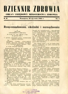 Dziennik Zdrowia 1946 R.2 nr 1
