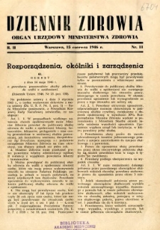 Dziennik Zdrowia 1946 R.2 nr 11