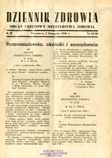 Dziennik Zdrowia 1946 R.2 nr 19-20