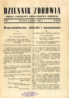 Dziennik Zdrowia 1946 R.2 nr 21-22