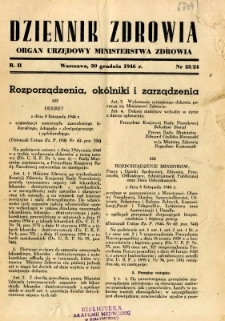 Dziennik Zdrowia 1946 R.2 nr 23-24
