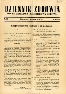 Dziennik Zdrowia 1947 R.3 nr 11-16