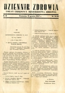 Dziennik Zdrowia 1947 R.3 nr 21-24
