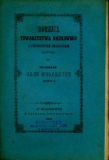 Rocznik Towarzystwa Naukowego z Uniwersytetem Jagiellońskim Złączonego : Oddziału Nauk Moralnych 1852 Zeszyt I