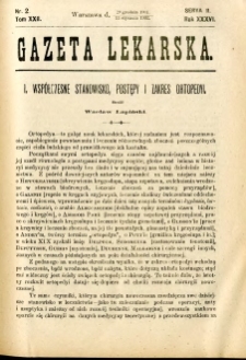 Gazeta Lekarska 1902 R.37, t.22, nr 2