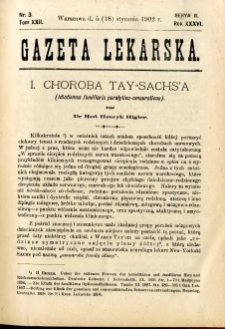 Gazeta Lekarska 1902 R.37, t.22, nr 3