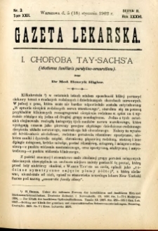 Gazeta Lekarska 1902 R.37, t.22, nr 3