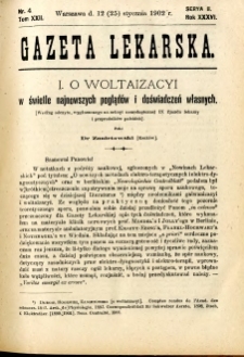Gazeta Lekarska 1902 R.37, t.22, nr 4