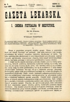 Gazeta Lekarska 1902 R.37, t.22, nr 5
