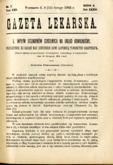 Gazeta Lekarska 1902 R.37, t.22, nr 7