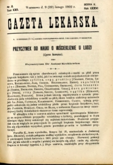 Gazeta Lekarska 1902 R.37, t.22, nr 8