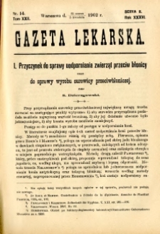 Gazeta Lekarska 1902 R.37, t.22, nr 14