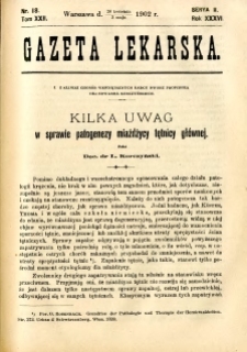 Gazeta Lekarska 1902 R.37, t.22, nr 18