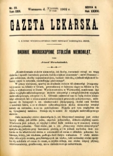 Gazeta Lekarska 1902 R.37, t.22, nr 19