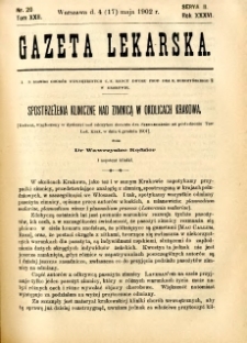 Gazeta Lekarska 1902 R.37, t.22, nr 20