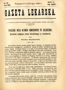 Gazeta Lekarska 1902 R.37, t.22, nr 29
