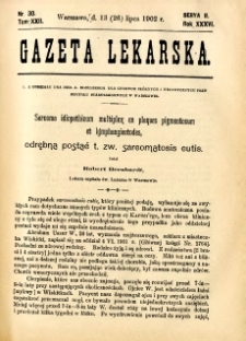 Gazeta Lekarska 1902 R.37, t.22, nr 30