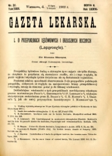Gazeta Lekarska 1902 R.37, t.22, nr 31