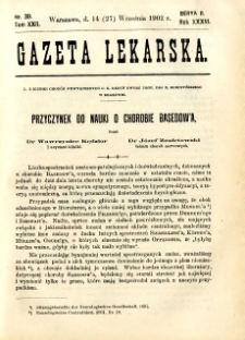 Gazeta Lekarska 1902 R.37, t.22, nr 39