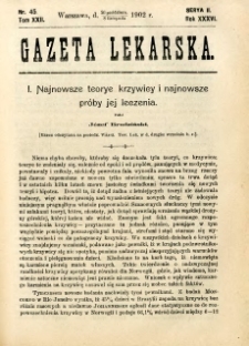 Gazeta Lekarska 1902 R.37, t.22, nr 45