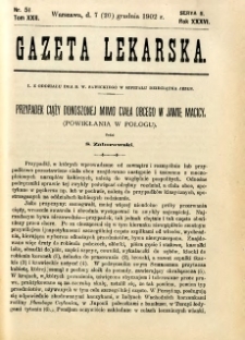Gazeta Lekarska 1902 R.37, t.22, nr 51