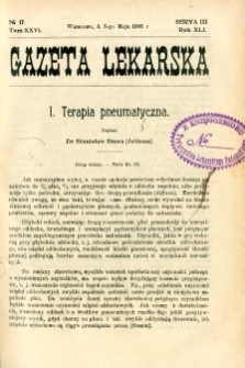 Gazeta Lekarska 1906 R.41, t.26, nr 17