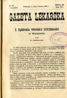 Gazeta Lekarska 1906 R.41, t.26, nr 24