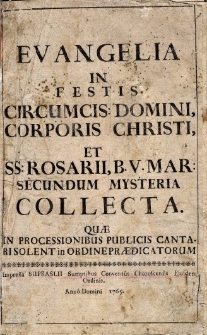 Evangelia in festis Circumcis [...]
