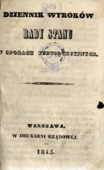 Dziennik wyroków Rady Stanu w sporach jurysdykcyjnych