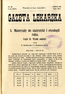 Gazeta Lekarska 1906 R.41, t.26, nr 28