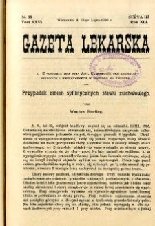 Gazeta Lekarska 1906 R.41, t.26, nr 29