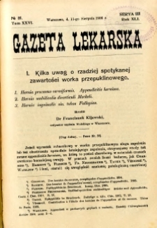 Gazeta Lekarska 1906 R.41, t.26, nr 31