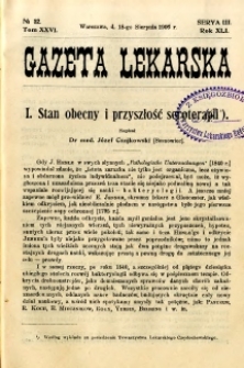 Gazeta Lekarska 1906 R.41, t.26, nr 32