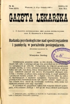 Gazeta Lekarska 1906 R.41, t.26, nr 33
