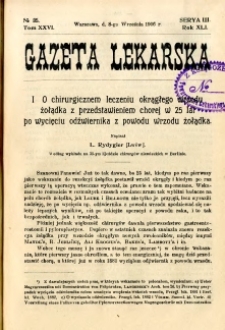 Gazeta Lekarska 1906 R.41, t.26, nr 35
