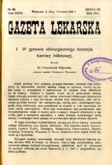 Gazeta Lekarska 1906 R.41, t.26, nr 38