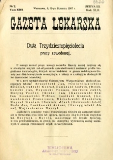 Gazeta Lekarska 1907 R.42, t.27, nr 2