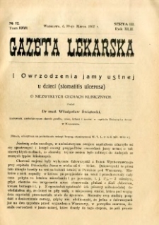 Gazeta Lekarska 1907 R.42, t.27, nr 12