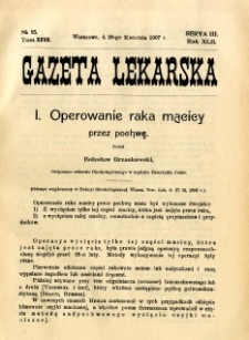 Gazeta Lekarska 1907 R.42, t.27, nr 15