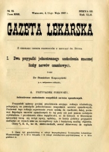 Gazeta Lekarska 1907 R.42, t.27, nr 18