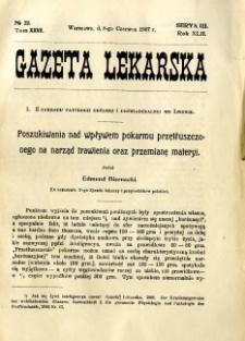 Gazeta Lekarska 1907 R.42, t.27, nr 22