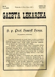 Gazeta Lekarska 1907 R.42, t.27, nr 27
